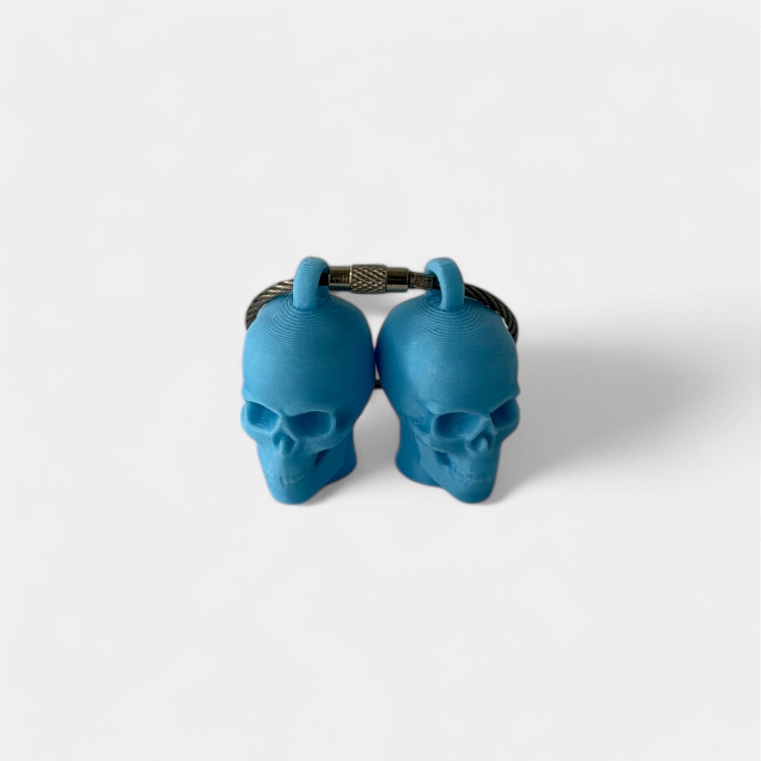 Blue Glow Teal Anatomical Skull Cap Clip 2-pack