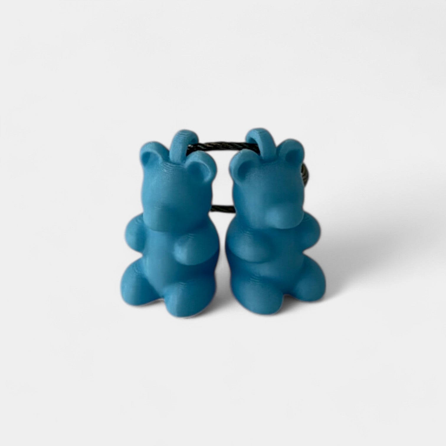 Blue Glow Teal Gummy Bear Cap Clip 2-pack