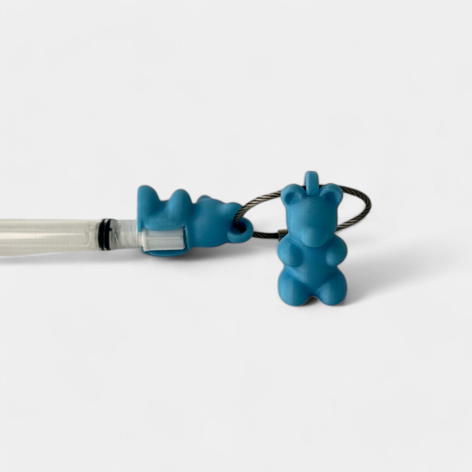 Blue Glow Teal Gummy Bear Cap Clip 2-pack