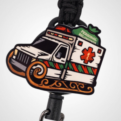 Sleigh Ambulance Badge Reel