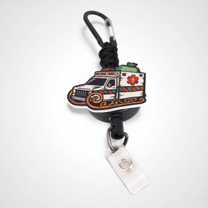 Sleigh Ambulance Badge Reel