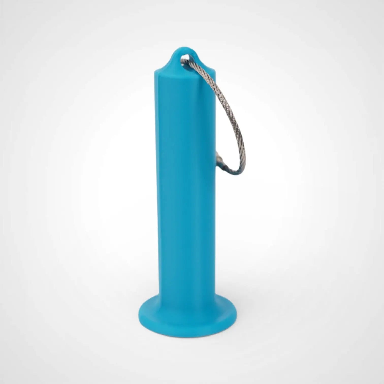 a compact utility keychain called a blue roll holder 3 inches tall to hold and tape transpore tape cohesive bandage coban and bangade rolls for EMS, paramedics, EMT's, nurses, flightmed, vetmed, and athletic trainers