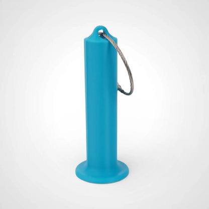 a compact utility keychain called a blue roll holder 3 inches tall to hold and tape transpore tape cohesive bandage coban and bangade rolls for EMS, paramedics, EMT's, nurses, flightmed, vetmed, and athletic trainers