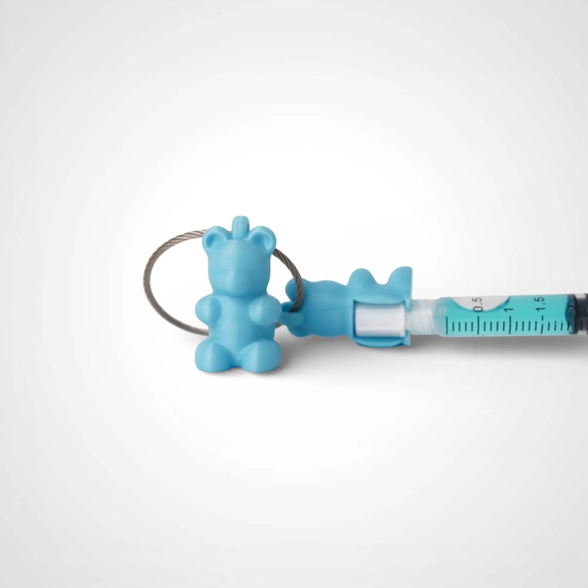 Blue Glow Teal Gummy Bear Cap Clip 2-pack - Rescue Candy