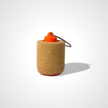 a compact orange roll holder 2 inches tall to hold and tape and coban for EMS, paramedics, EMT's, nurses, flightmed, vetmed, and athletic trainers
