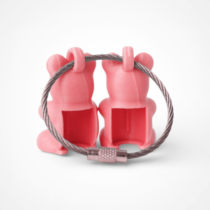 Pink Glow Orange Gummy Bear Cap Clip 2-pack