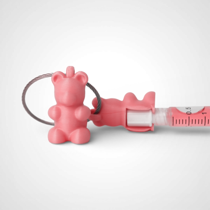 Pink Glow Orange Gummy Bear Cap Clip 2-pack