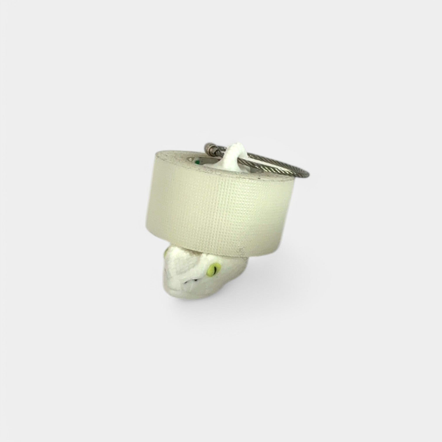 a compact white snake roll holder to hold and tape and coban for EMS, paramedics, EMT's, nurses, flightmed, vetmed, and athletic trainers