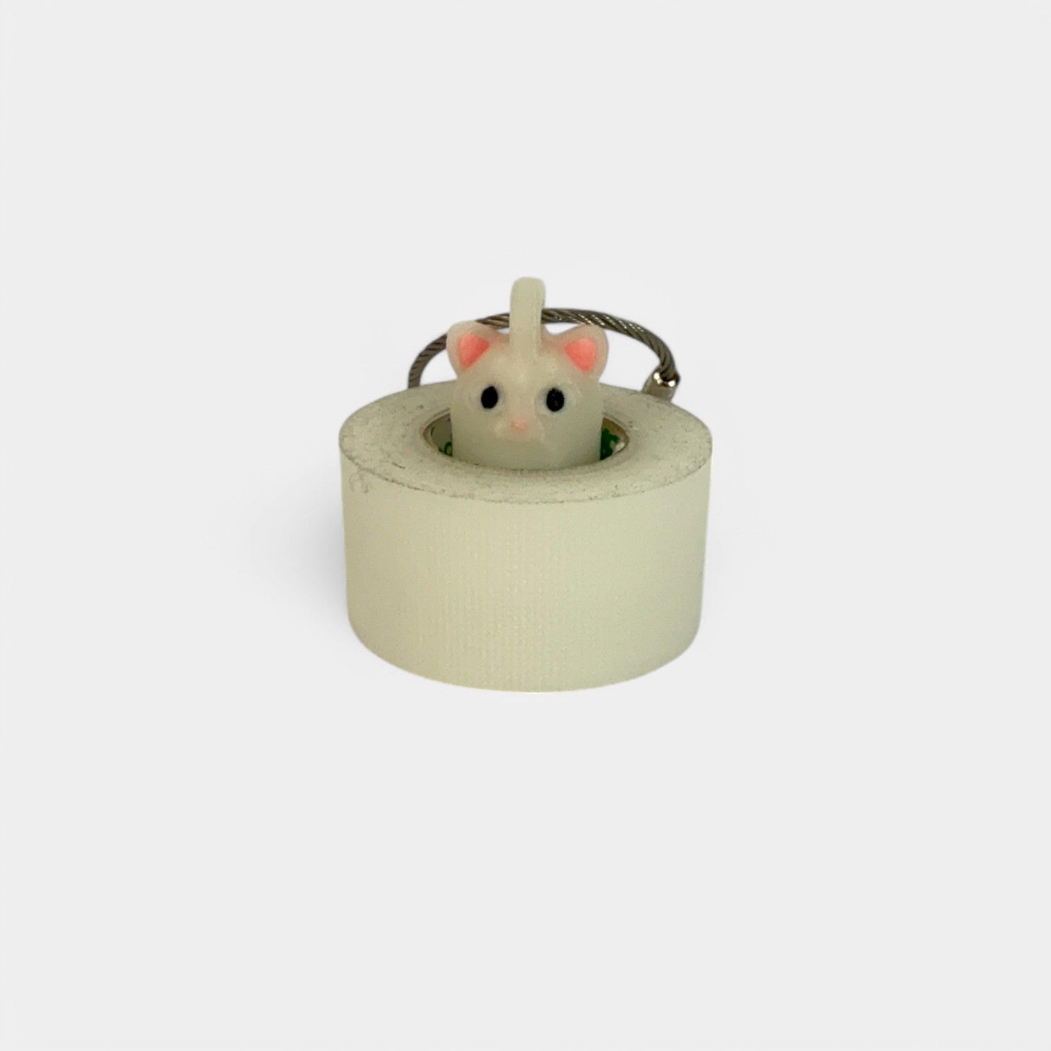 a compact white glow cat roll holder to hold and tape and coban for EMS, paramedics, EMT's, nurses, flightmed, vetmed, and athletic trainers